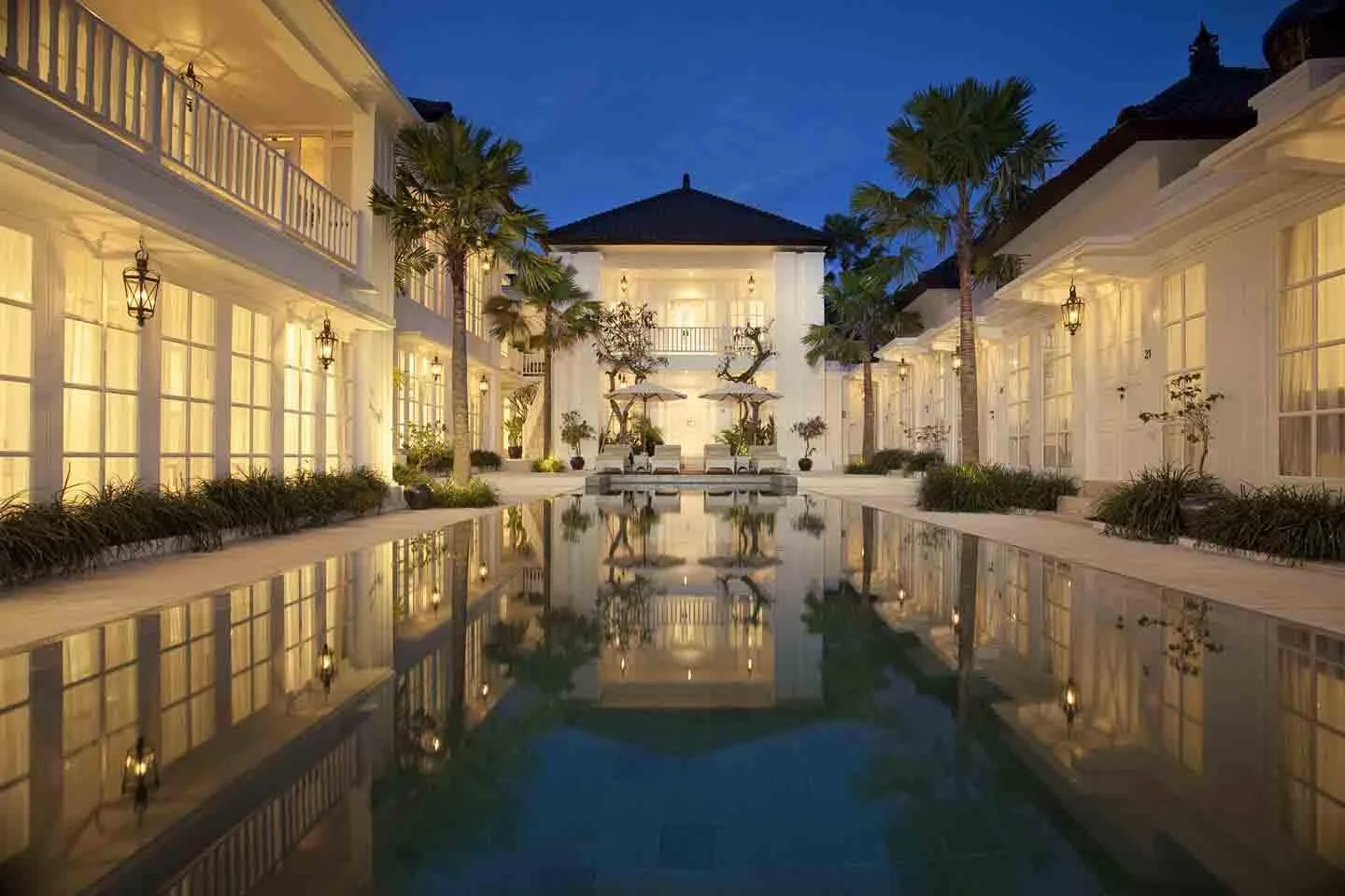 Elegant boutique poolside view at The Colony Hotel Bali, a gay-friendly accommodation in Seminyak
