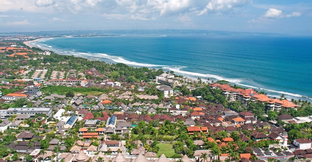 seminyak from aerial view