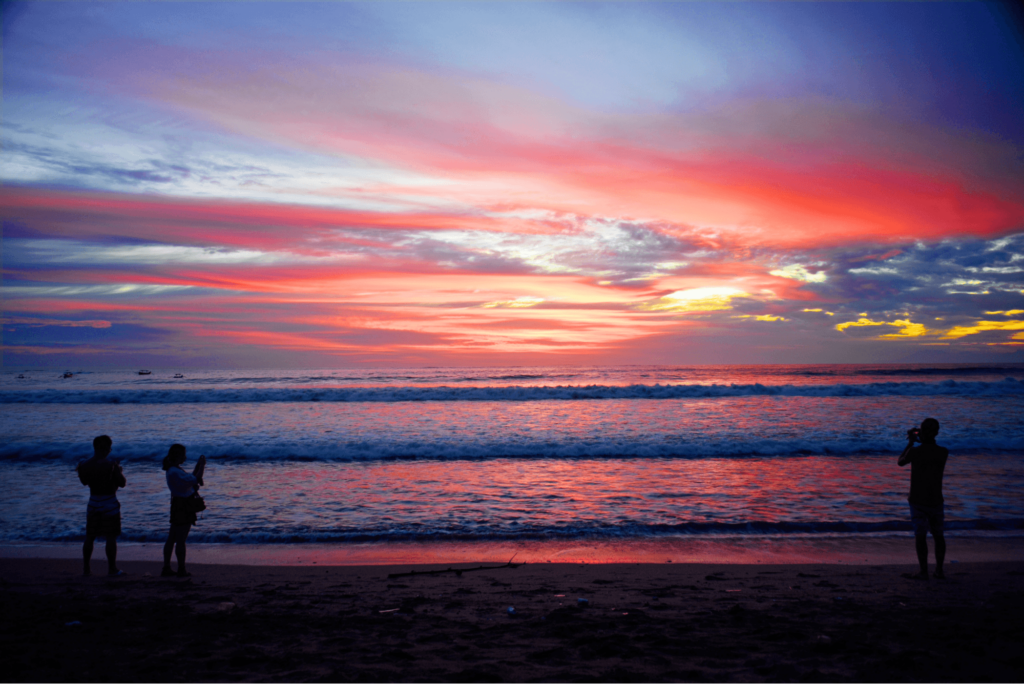 seminyak beach at sunset