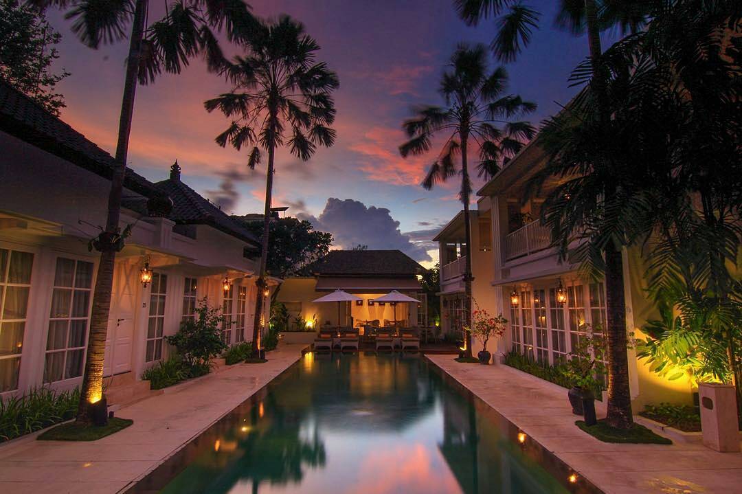 the colony hotel bali view at sunset