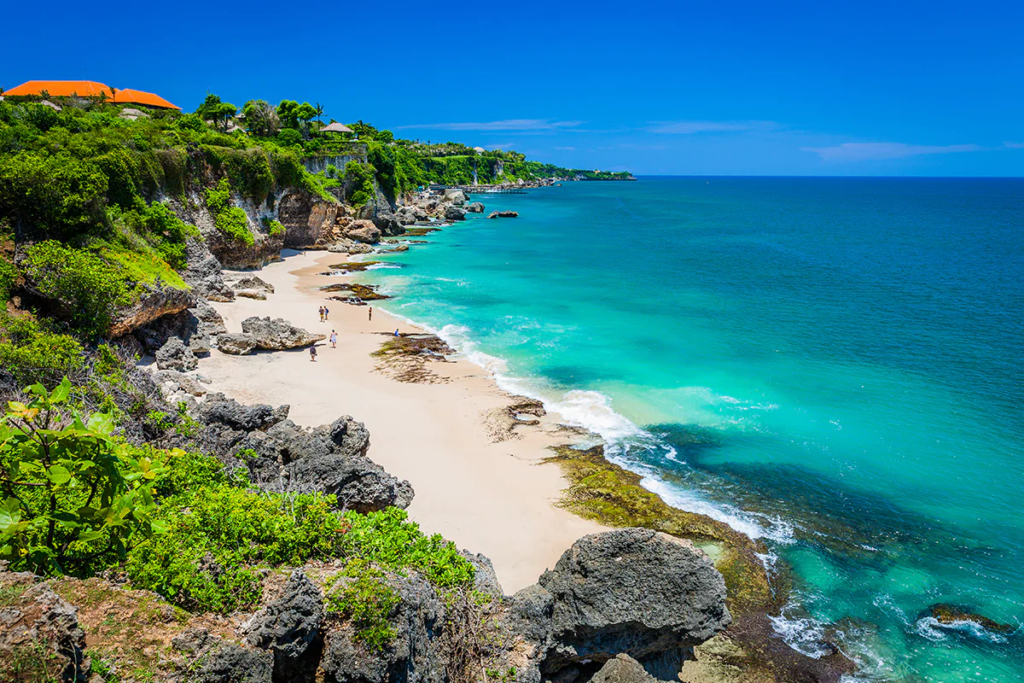 one of beach in Bali from above