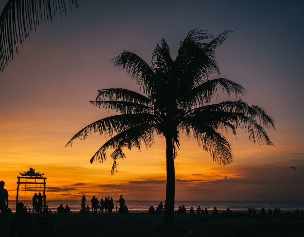 petitenget beach at sunset view