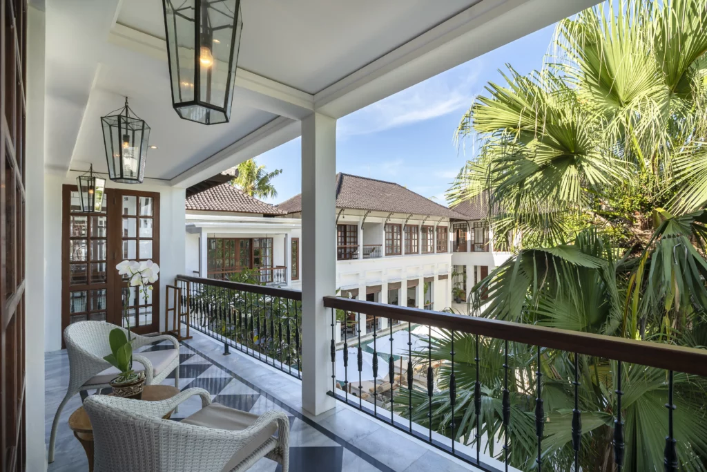Balcony area of the Club section at The Colony Hotel Bali