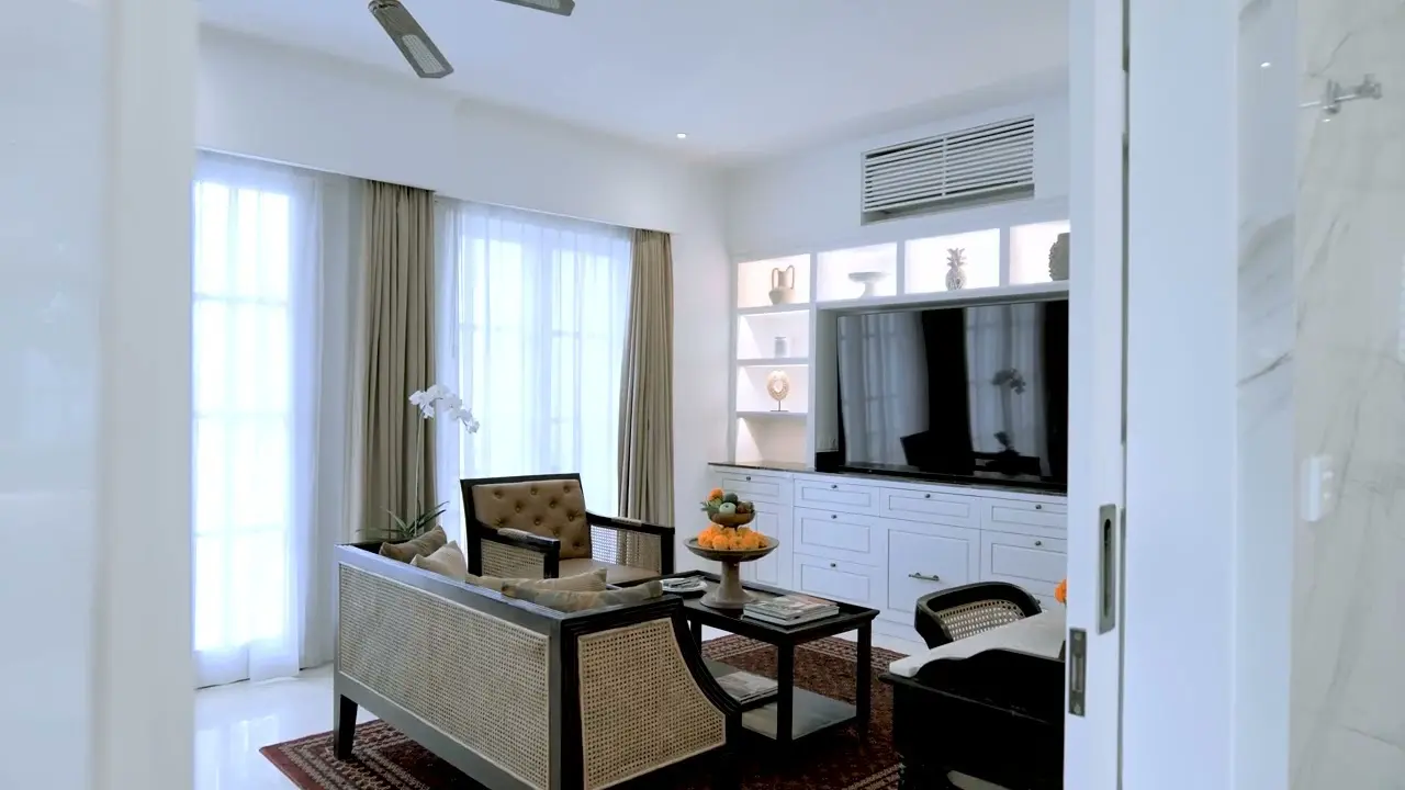 Living Room Area in Junior Suite at The Colony Hotel Bali, Luxury Boutique Stay in Seminyak