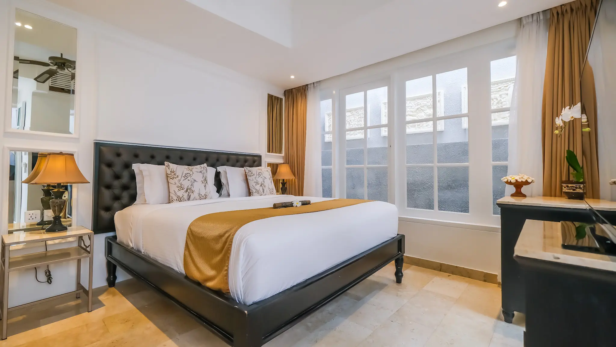 Superior Room Bed at The Colony Hotel Bali, luxury boutique stay in Seminyak