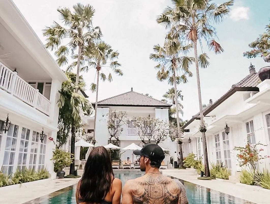 enjoying holiday for couple in seminyak