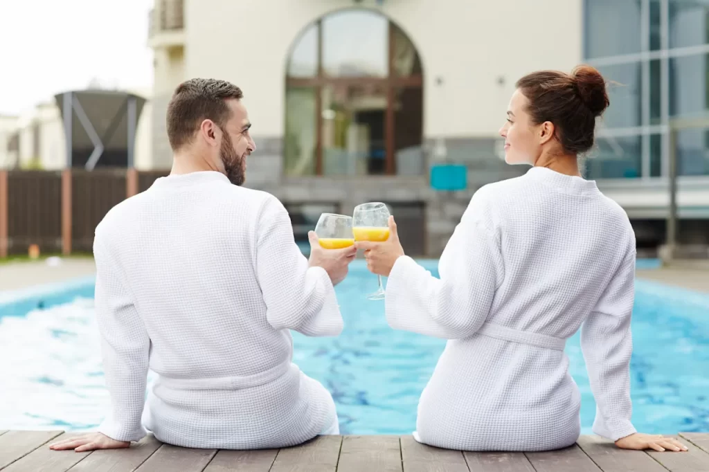 Couples at boutique hotel