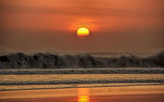 bali sunset wave