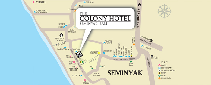 Map for near hotel in seminyak
