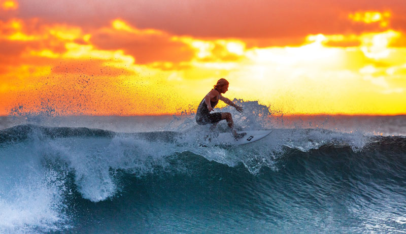 Surfing in Beach