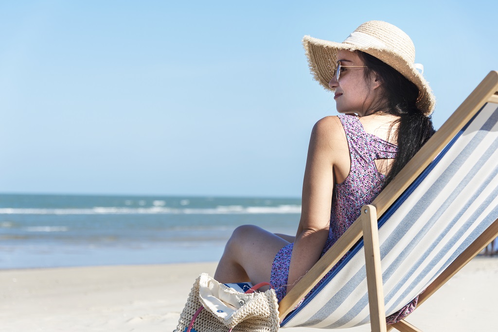 relaxing on the beach