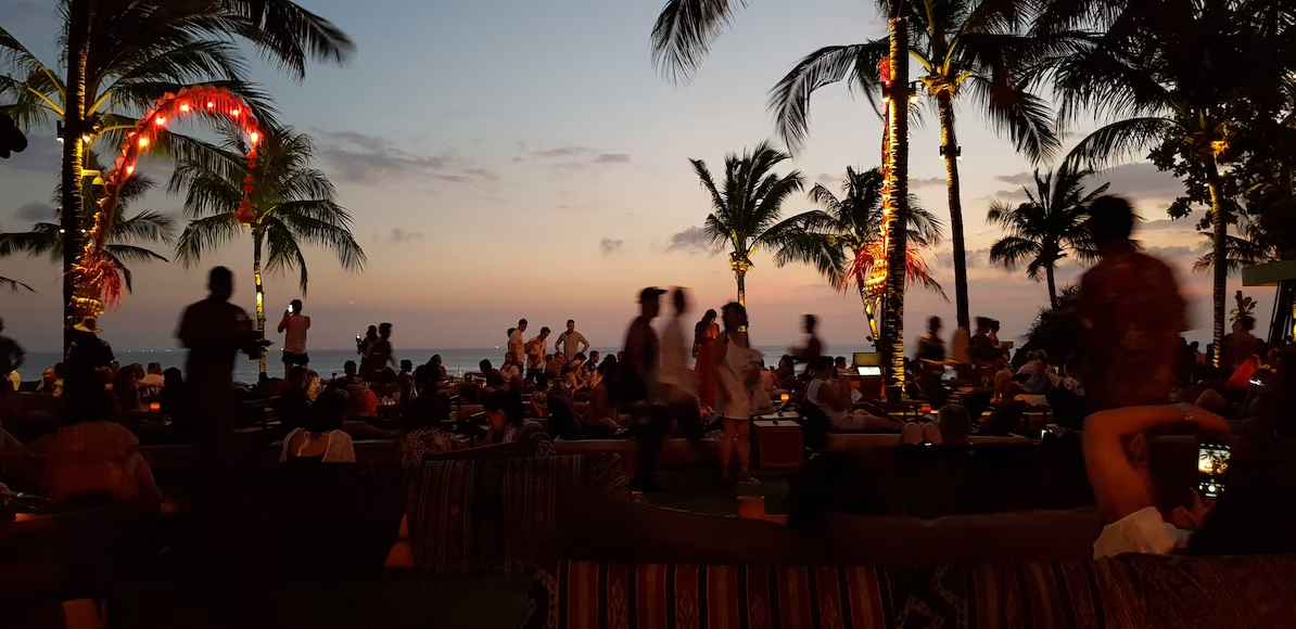 Bali beach club for new year